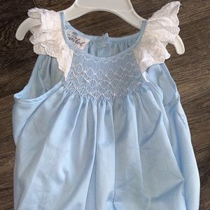 Smocked PolkaDot Bubble 12 months